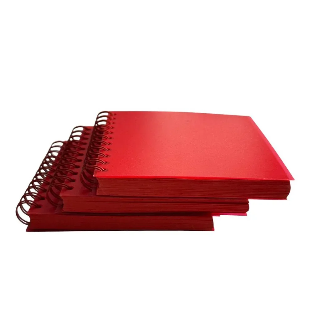 Vintage Ordning & Reda Red Spiral Notebook Set of 3, Scandinavian Design NOS